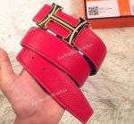 Best Quality Hermes Double Sided Belt - Black and Red Belts
